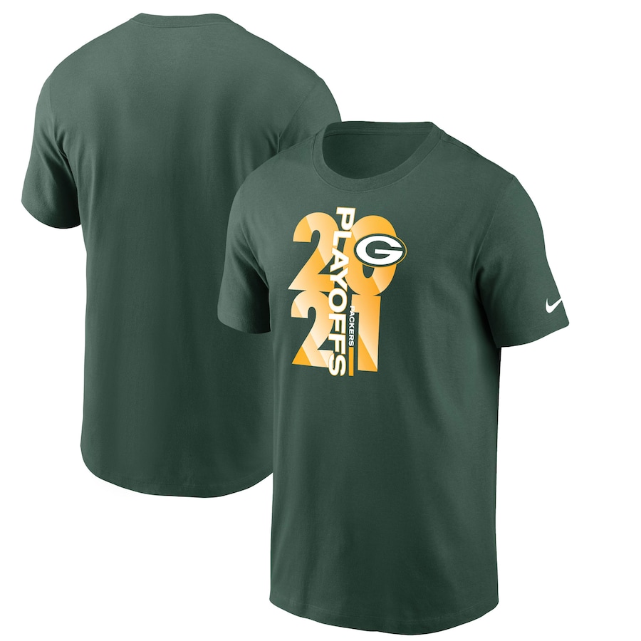 Green Bay Packers Football Green 2021 NFL Playoffs Bound T-Shirt - Man Green Bay Packers Football Green 2021 NFL Playoffs Bound T-Shirt - Man