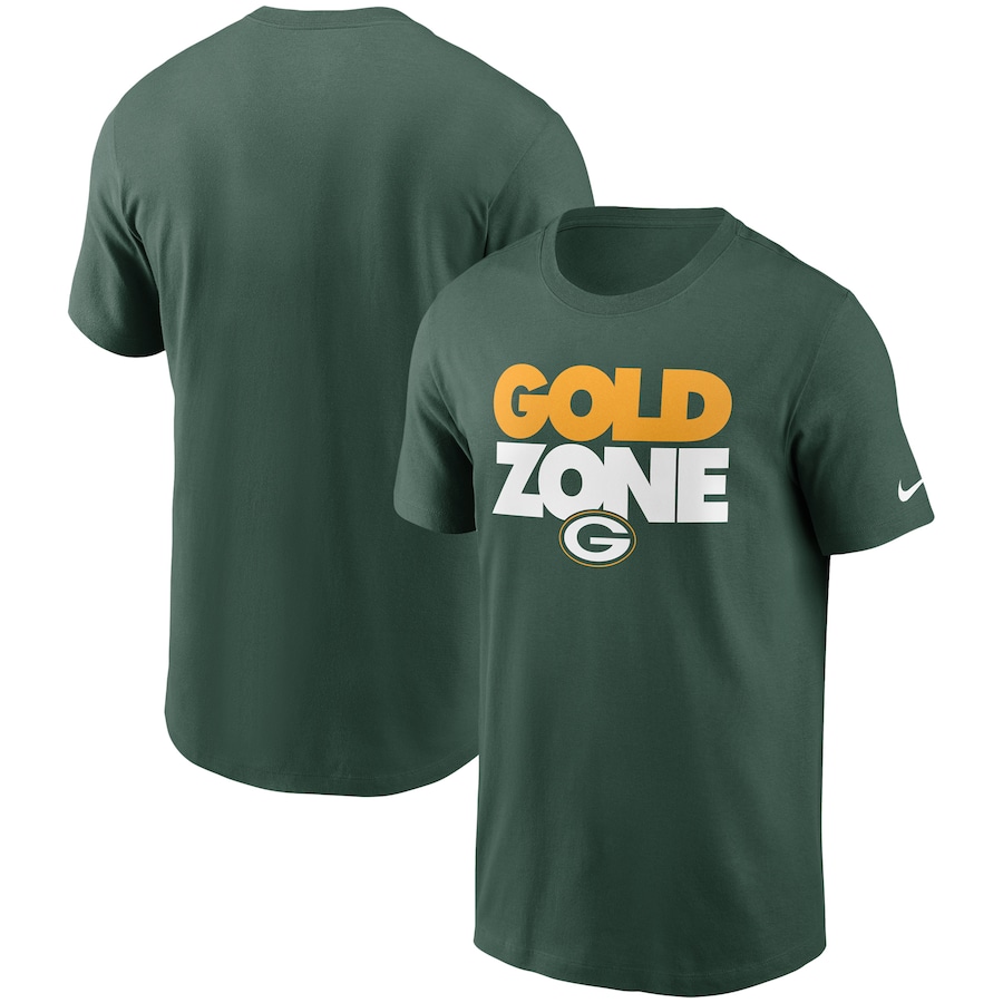 Green Bay Packers Football Green Hometown Collection Gold Zone T-Shirt - Man Green Bay Packers Football Green Hometown Collection Gold Zone T-Shirt - Man