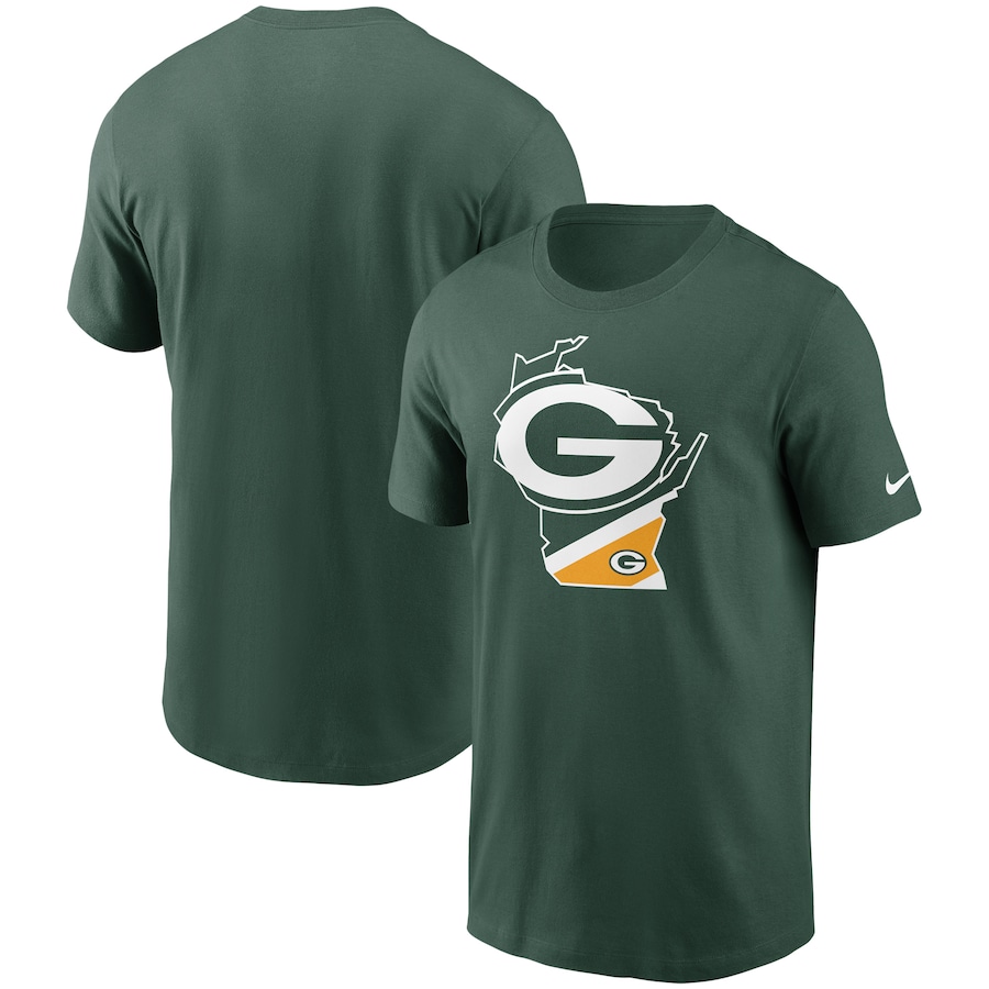 Green Bay Packers Football Green Hometown Collection Wisconsin T-Shirt - Man Green Bay Packers Football Green Hometown Collection Wisconsin T-Shirt - Man