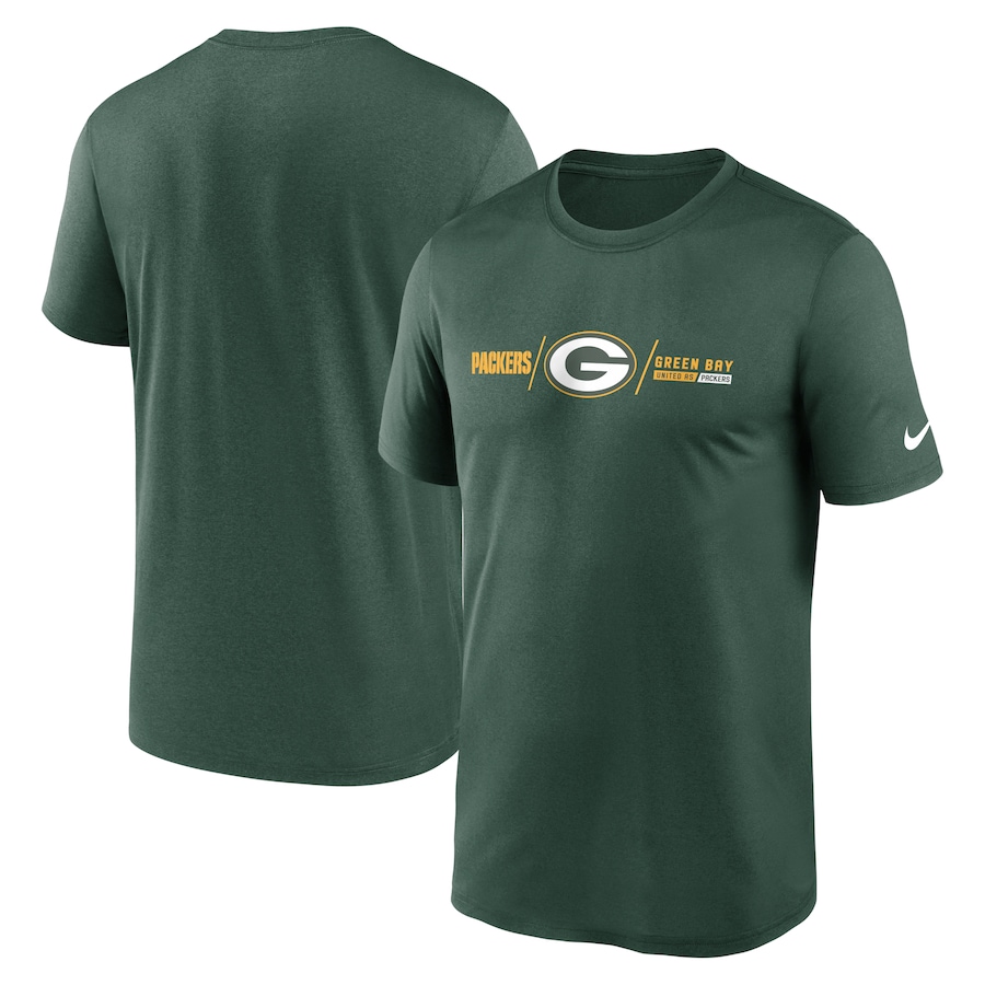 Green Bay Packers Football Green Horizontal Lockup Legend Performance T-Shirt - Man Green Bay Packers Football Green Horizontal Lockup Legend Performance T-Shirt - Man