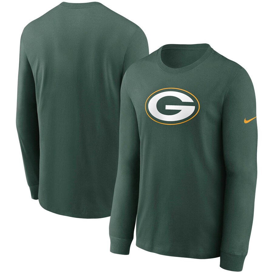 Green Bay Packers Football Green Primary Logo Long Sleeve T-Shirt - Man Green Bay Packers Football Green Primary Logo Long Sleeve T-Shirt - Man