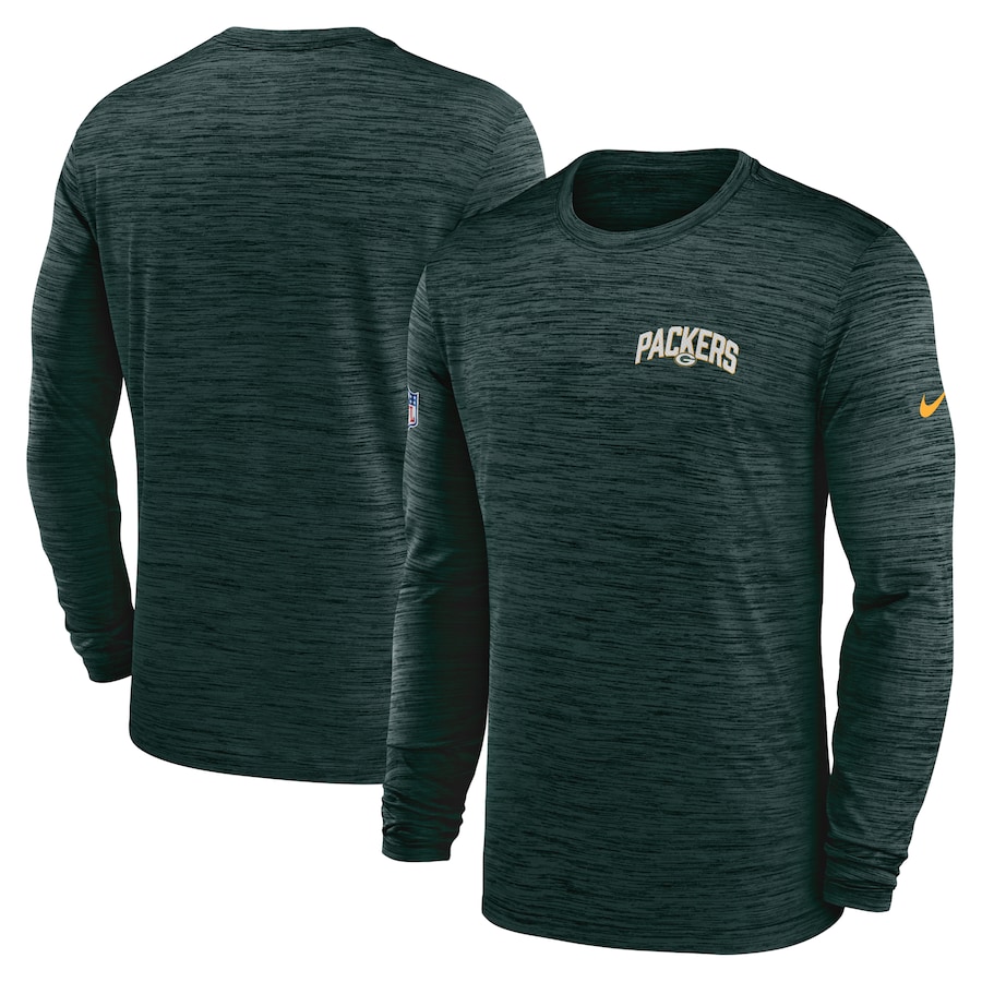 Green Bay Packers Football Green Sideline Velocity Athletic Stack Performance Long Sleeve T-Shirt - Man