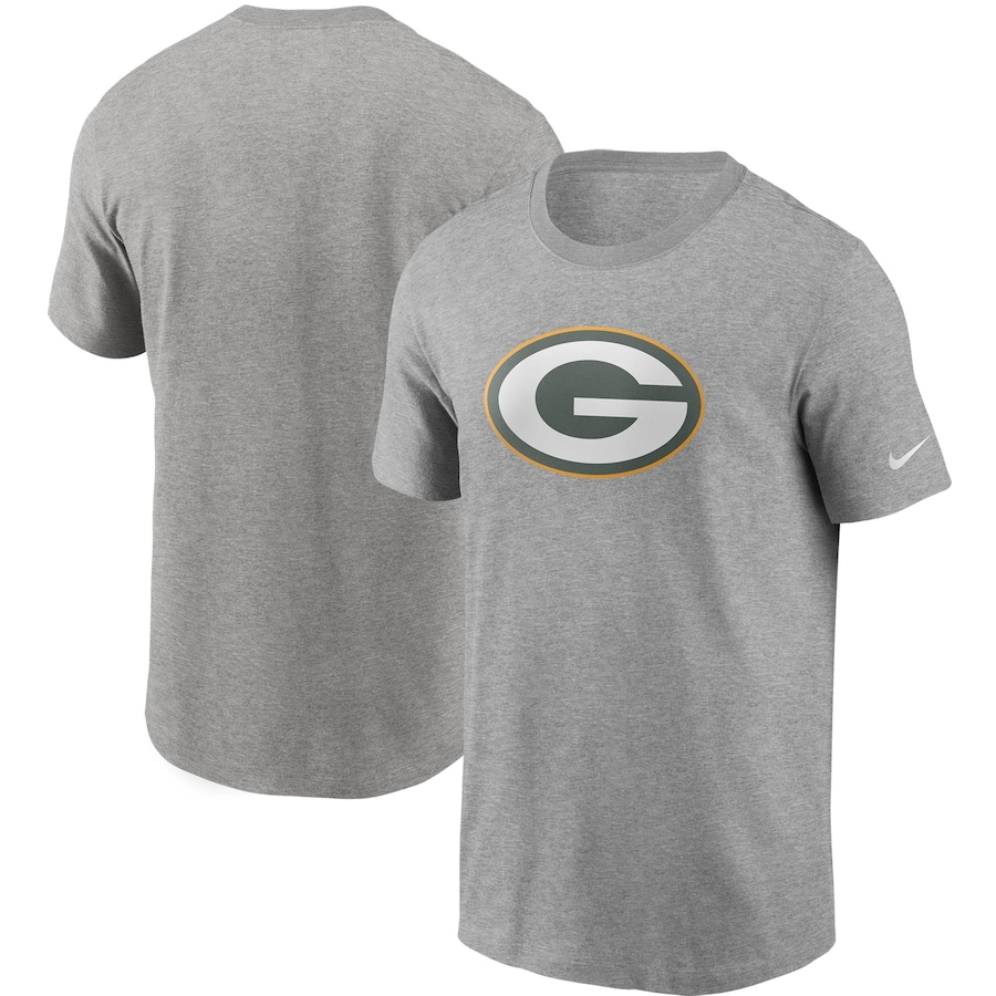 Green Bay Packers Football Heathered Gray Primary Logo T-Shirt - Man Green Bay Packers Football Heathered Gray Primary Logo T-Shirt - Man