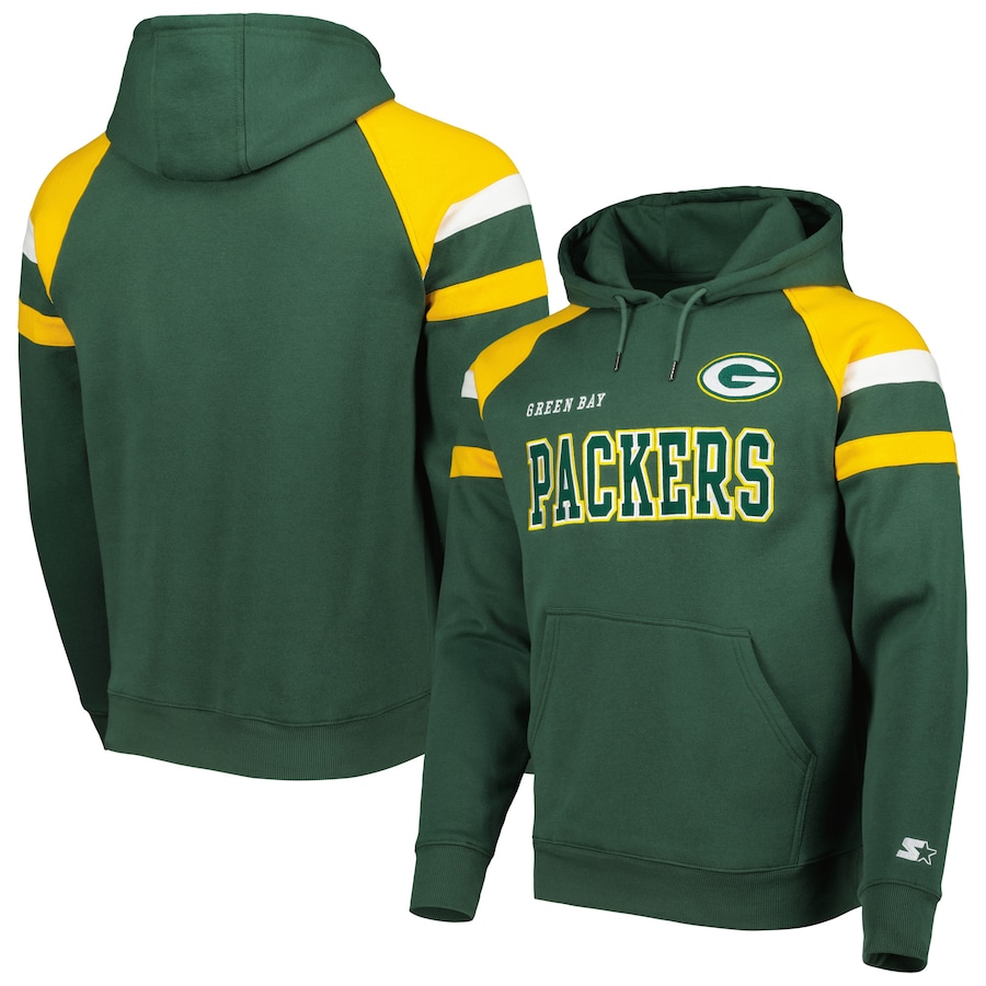 Green Bay Packers Starter Green Draft Fleece Raglan Pullover Hoodie - Man Green Bay Packers Starter Green Draft Fleece Raglan Pullover Hoodie - Man
