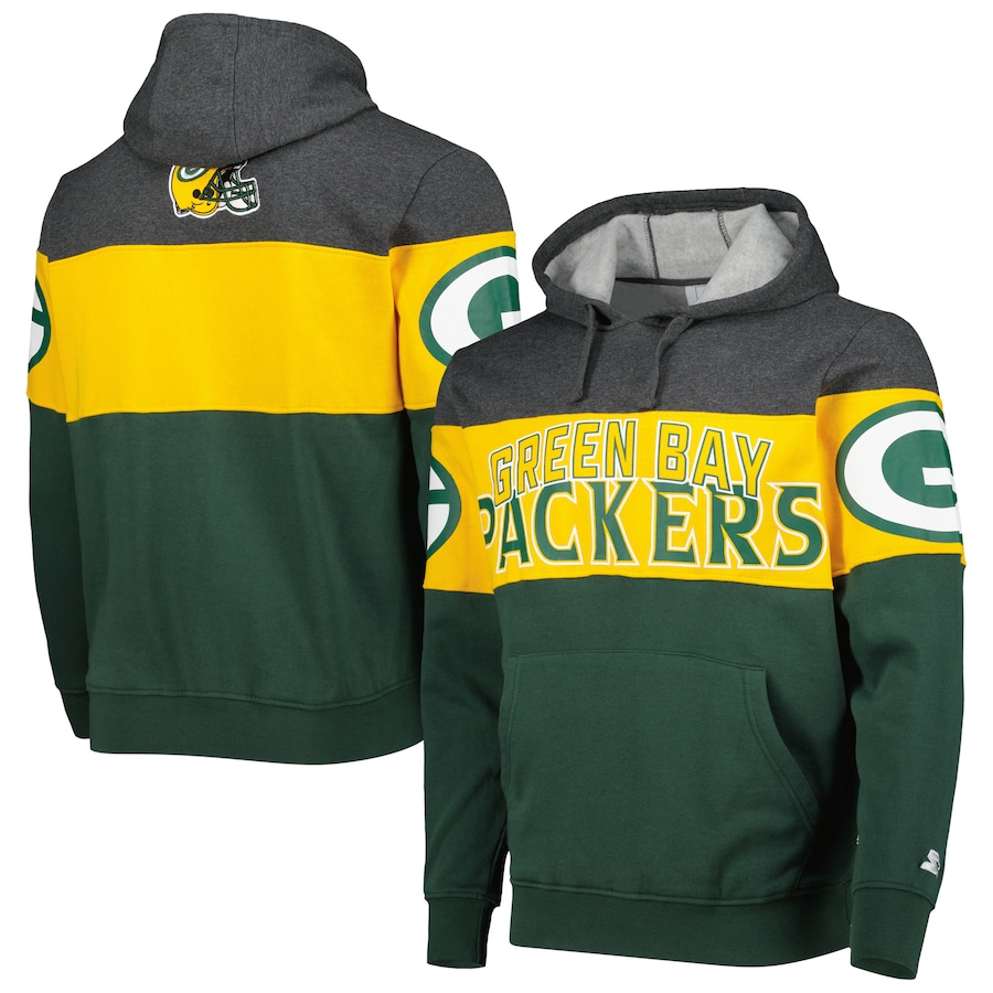 Green Bay Packers Starter Green/Heather Charcoal Extreme Pullover Hoodie - Man