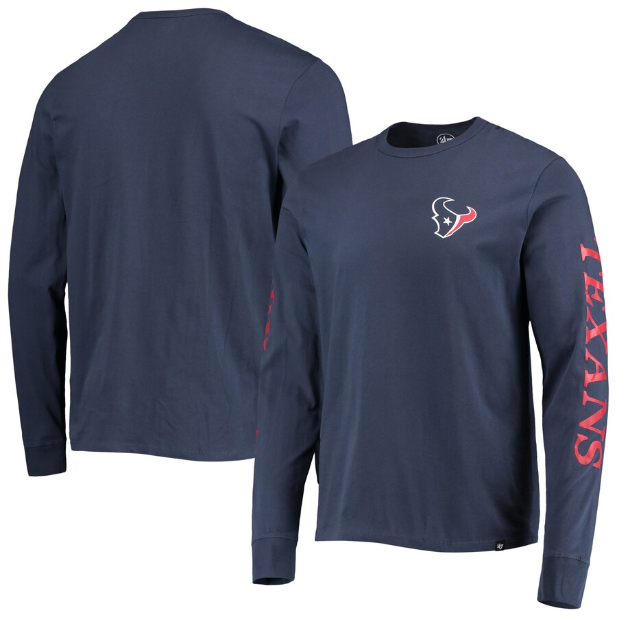 Houston Texans '47 Navy Franklin Long Sleeve T-Shirt - Man Houston Texans '47 Navy Franklin Long Sleeve T-Shirt - Man