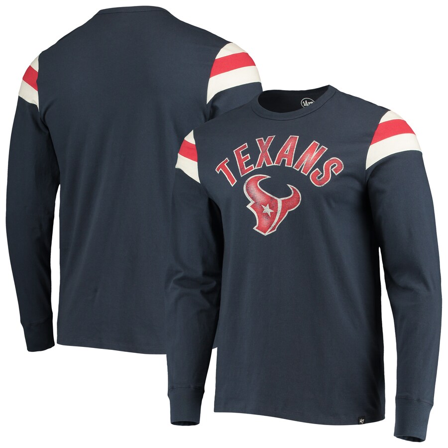 Houston Texans '47 Navy Franklin Rooted Long Sleeve T-Shirt - Man Houston Texans '47 Navy Franklin Rooted Long Sleeve T-Shirt - Man