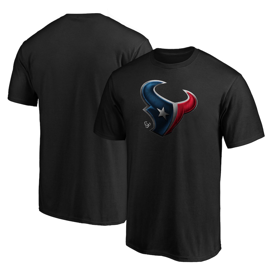 Houston Texans Black Midnight Mascot Logo T-Shirt - Man Houston Texans Black Midnight Mascot Logo T-Shirt - Man