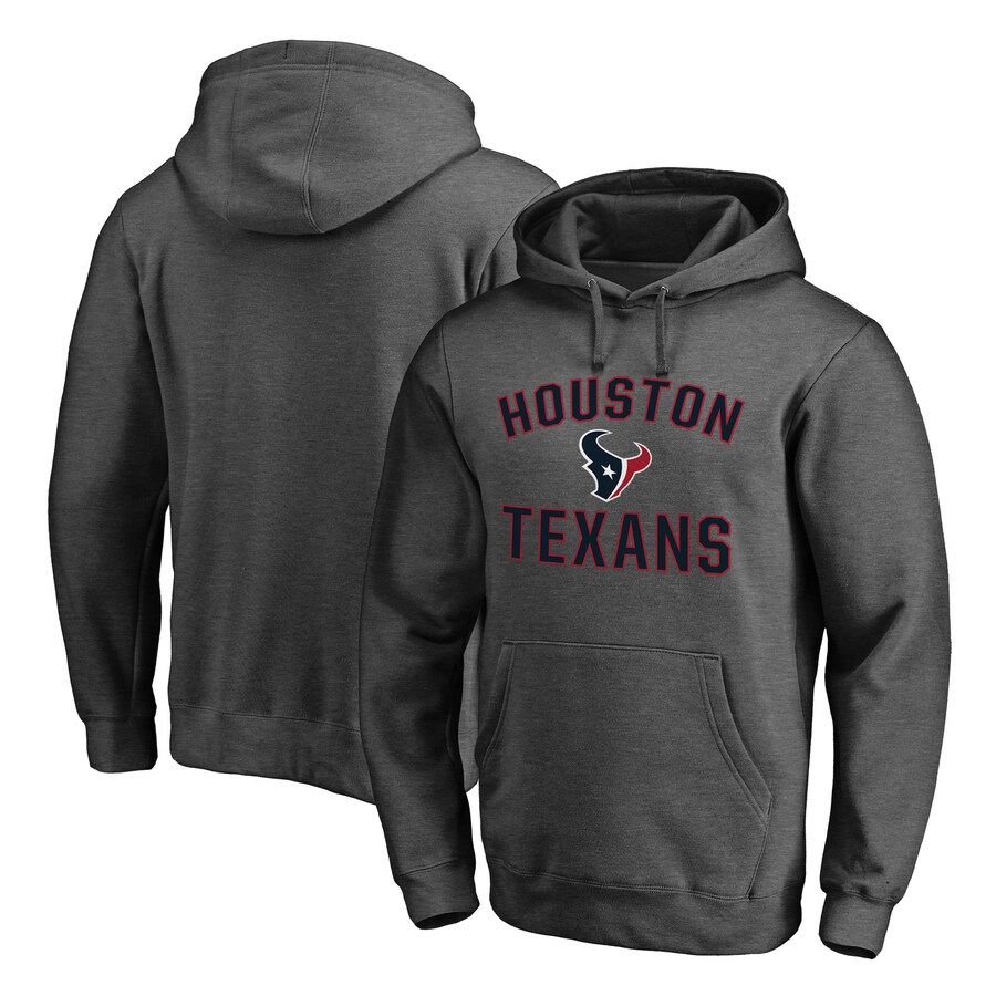 Houston Texans Heather Charcoal Victory Arch Team Fitted Pullover Hoodie - Man Houston Texans Heather Charcoal Victory Arch Team Fitted Pullover Hoodie - Man