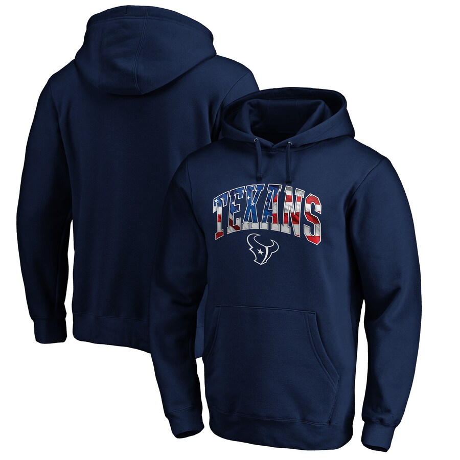 Houston Texans Navy Banner Wave Fitted Pullover Hoodie - Man Houston Texans Navy Banner Wave Fitted Pullover Hoodie - Man