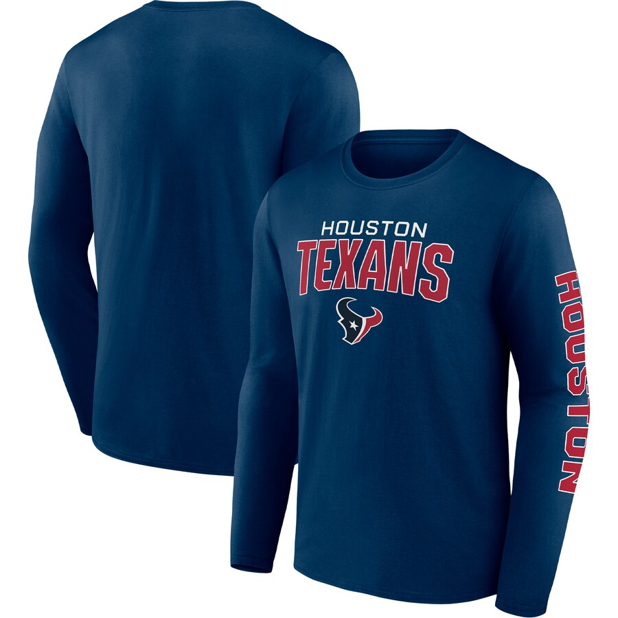 Houston Texans Navy Go the Distance Long Sleeve T-Shirt - Man Houston Texans Navy Go the Distance Long Sleeve T-Shirt - Man