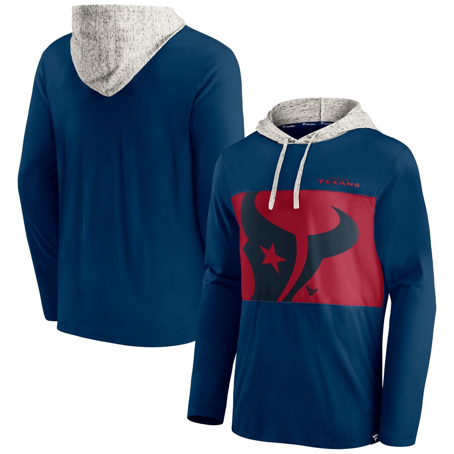 Houston Texans Navy Long Sleeve Hoodie T-Shirt - Man Houston Texans Navy Long Sleeve Hoodie T-Shirt - Man