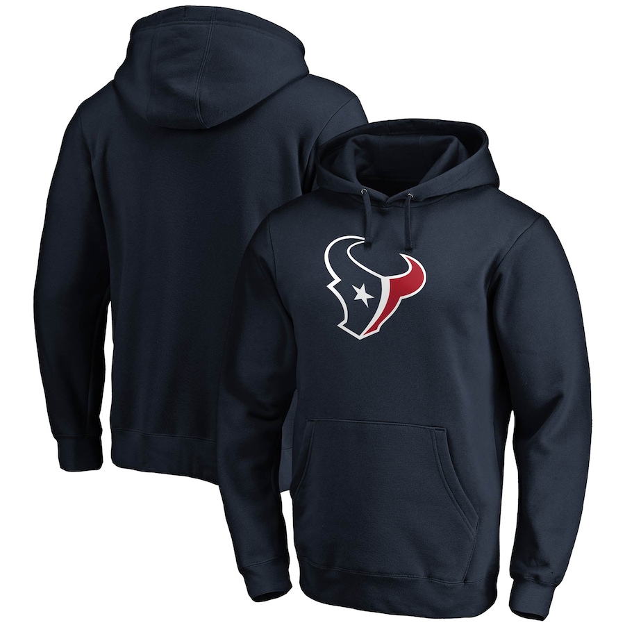 Houston Texans Navy Primary Logo Fitted Pullover Hoodie - Man