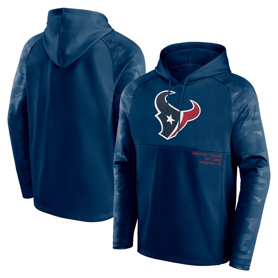 Houston Texans Navy Shade Defender Raglan Pullover Hoodie - Man Houston Texans Navy Shade Defender Raglan Pullover Hoodie - Man