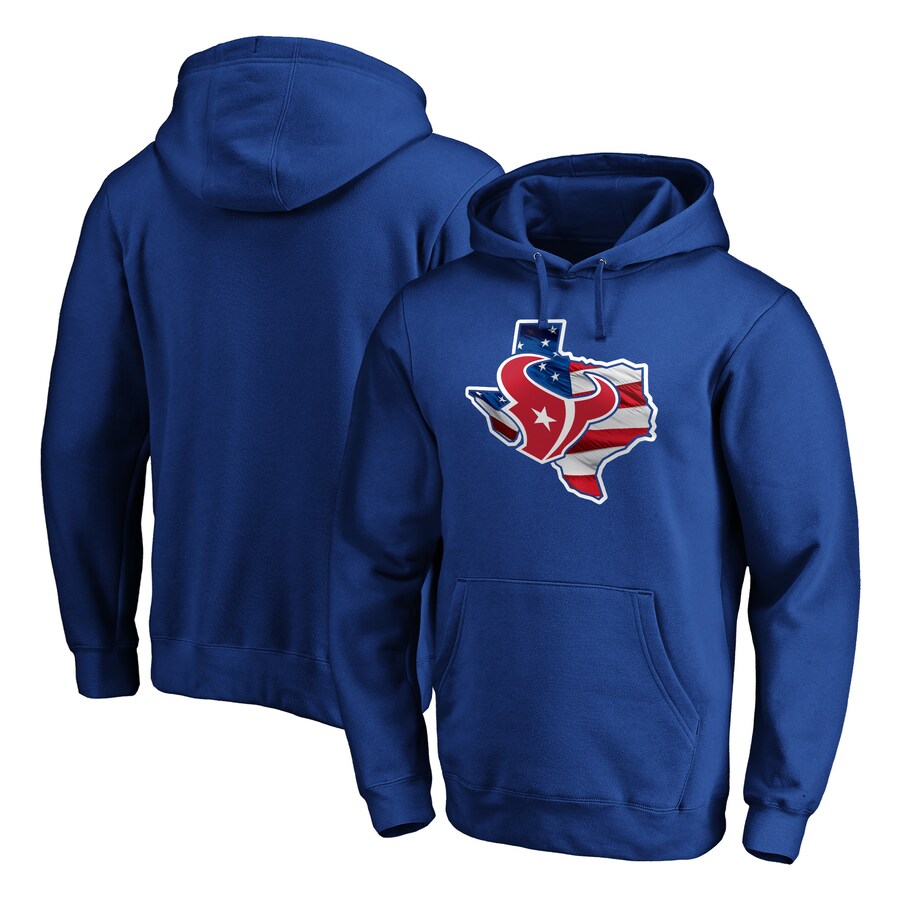 Houston Texans Royal Banner State Pullover Hoodie - Man Houston Texans Royal Banner State Pullover Hoodie - Man