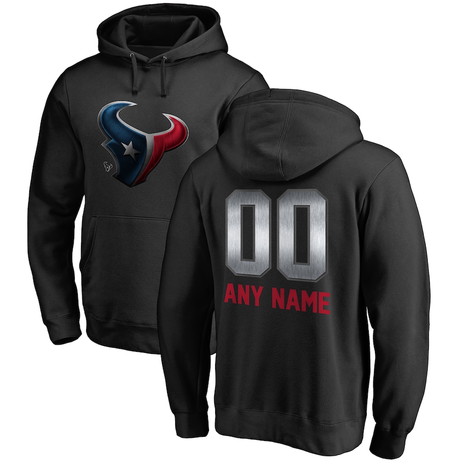Houston Texans NFL Pro Line by Black Personalized Midnight Mascot Pullover Hoodie - Man Houston Texans NFL Pro Line by Black Personalized Midnight Mascot Pullover Hoodie - Man