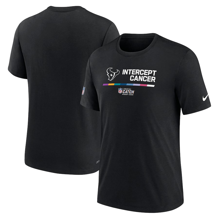 Houston Texans Football Black 2022 NFL Crucial Catch Performance T-Shirt - Man