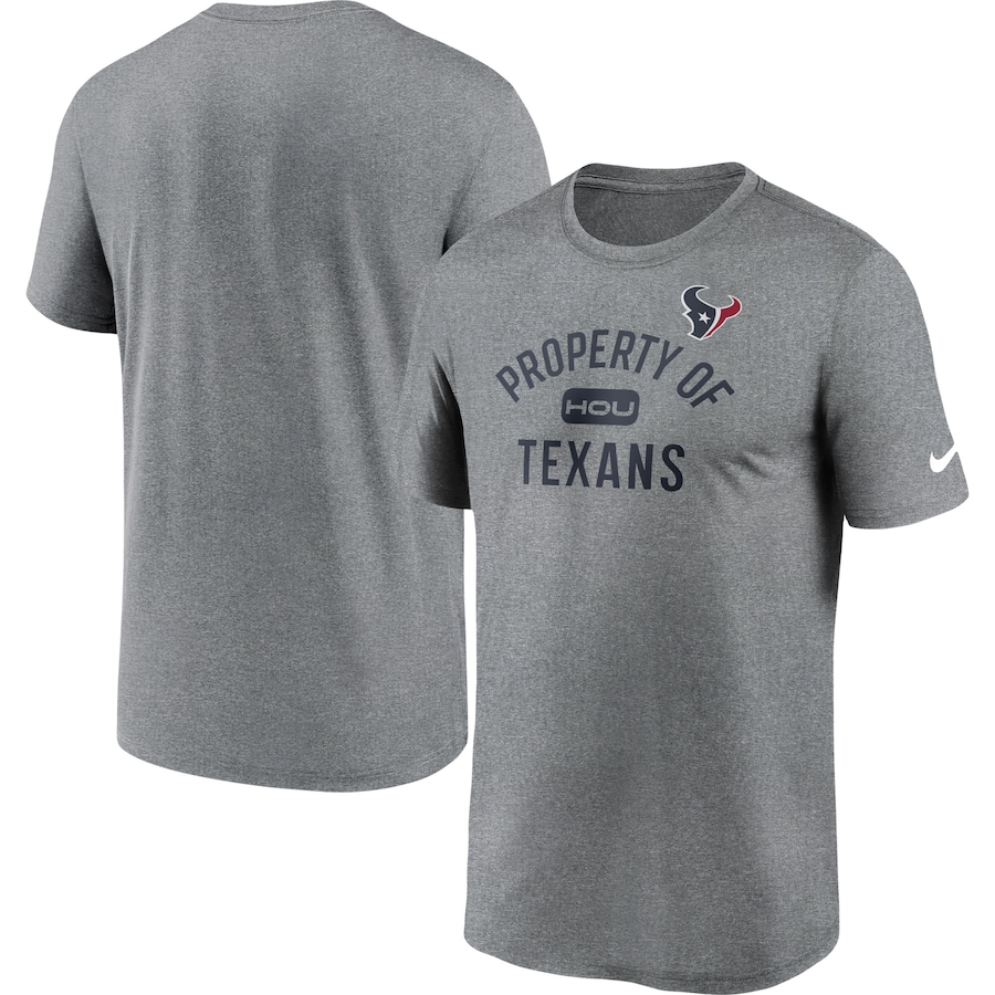 Houston Texans Football Heathered Charcoal Property Of Legend Performance T-Shirt - Man
