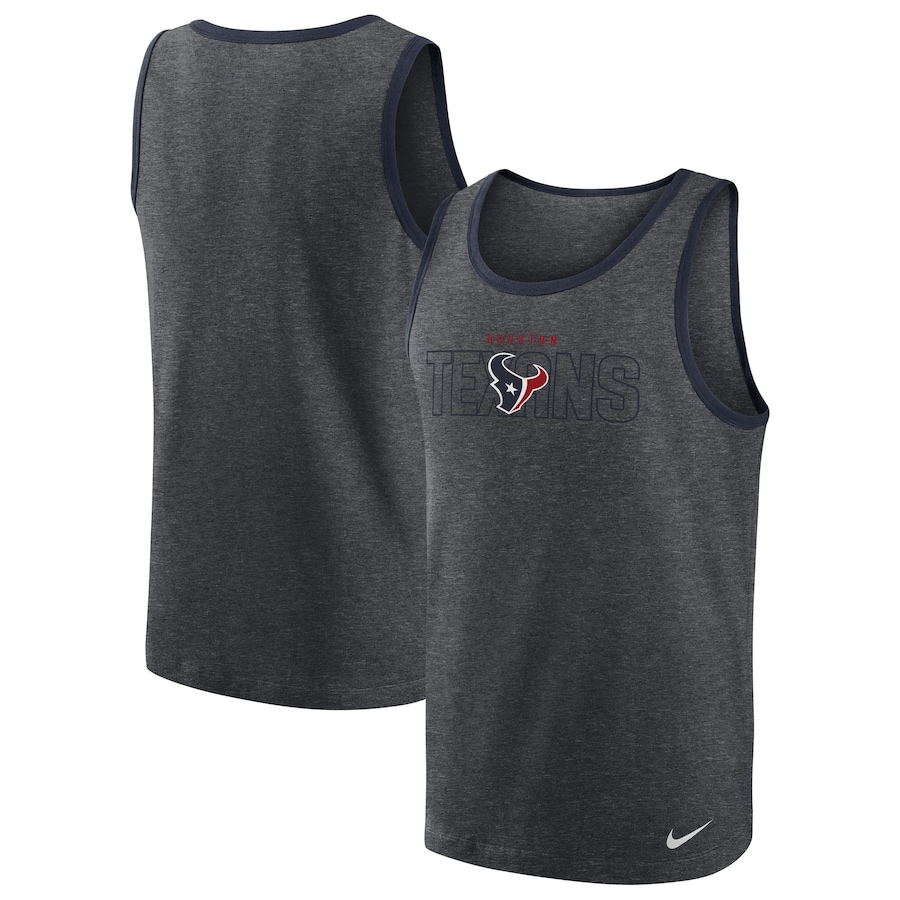 Houston Texans Football Heathered Charcoal Tri-Blend Tank Top - Man Houston Texans Football Heathered Charcoal Tri-Blend Tank Top - Man