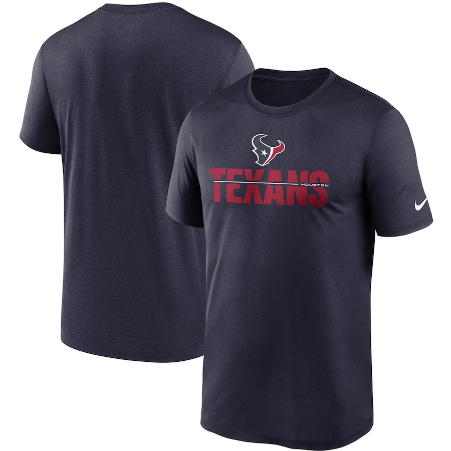 Houston Texans Football Navy Legend Microtype Performance T-Shirt - Man