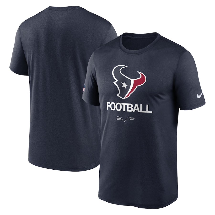 Houston Texans Football Navy Sideline Infograph Performance T-Shirt - Man