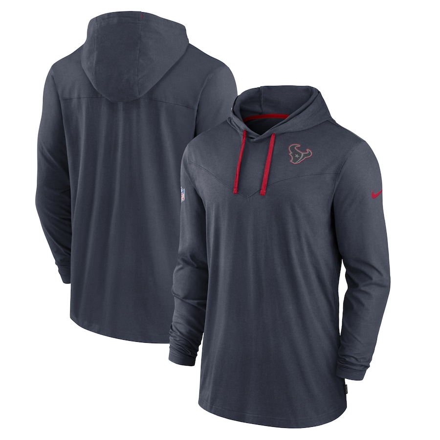 Houston Texans Football Navy Sideline Pop Performance Pullover Long Sleeve Hoodie T-Shirt - Man Houston Texans Football Navy Sideline Pop Performance Pullover Long Sleeve Hoodie T-Shirt - Man