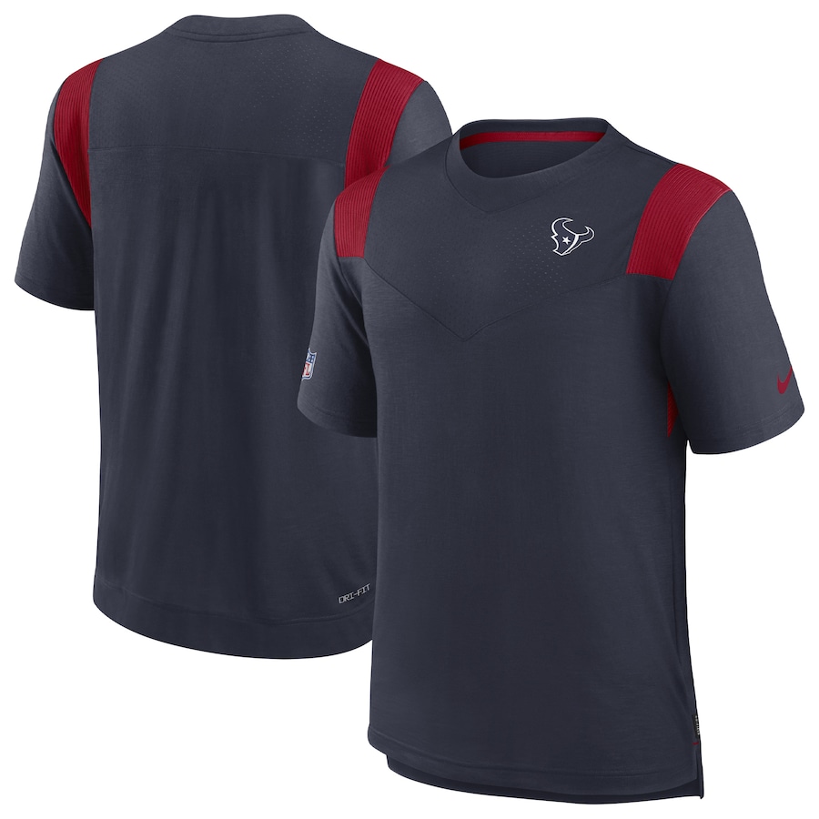 Houston Texans Football Navy Sideline Tonal Logo Performance Player T-Shirt - Man Houston Texans Football Navy Sideline Tonal Logo Performance Player T-Shirt - Man
