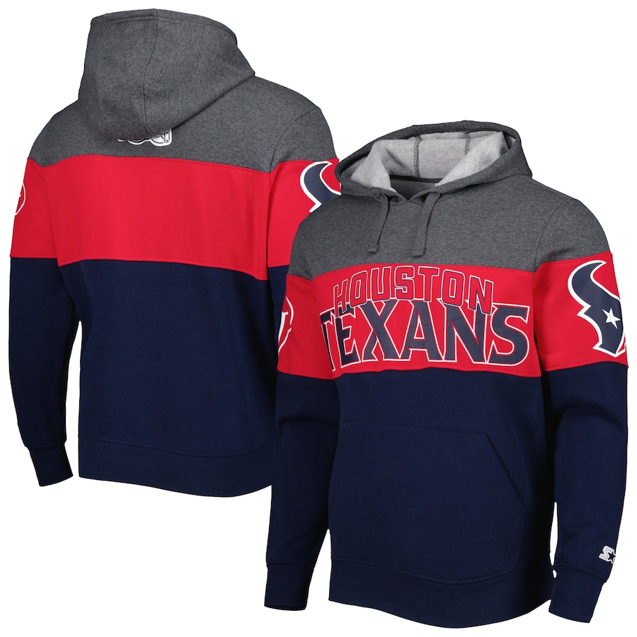 Houston Texans Starter Heather Gray/Navy Extreme Pullover Hoodie - Man Houston Texans Starter Heather Gray/Navy Extreme Pullover Hoodie - Man