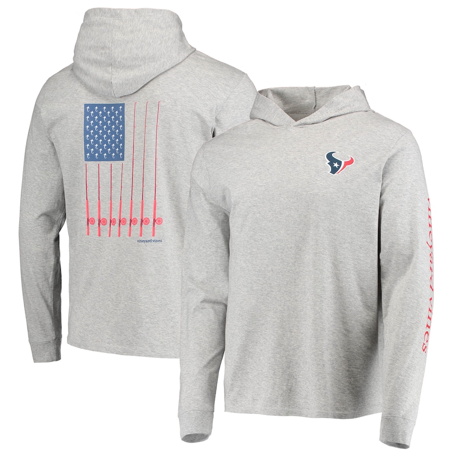 Houston Texans Vineyard Vines Heathered Gray Hoodie Long Sleeve T-Shirt - Man Houston Texans Vineyard Vines Heathered Gray Hoodie Long Sleeve T-Shirt - Man
