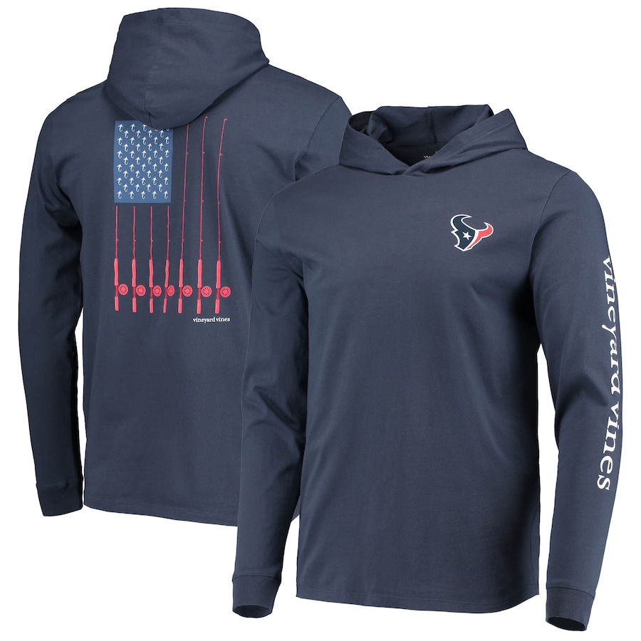 Houston Texans Vineyard Vines Navy Hoodie Long Sleeve T-Shirt - Man Houston Texans Vineyard Vines Navy Hoodie Long Sleeve T-Shirt - Man