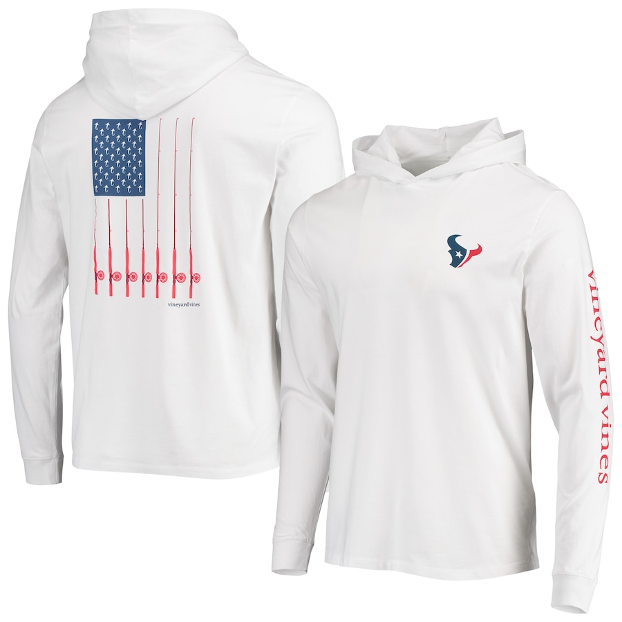 Houston Texans Vineyard Vines White Hoodie Long Sleeve T-Shirt - Man