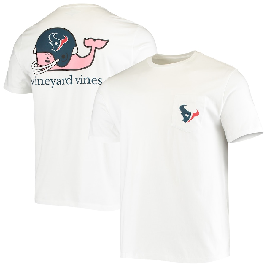 Houston Texans Vineyard Vines White Team Whale Helmet T-Shirt - Man Houston Texans Vineyard Vines White Team Whale Helmet T-Shirt - Man