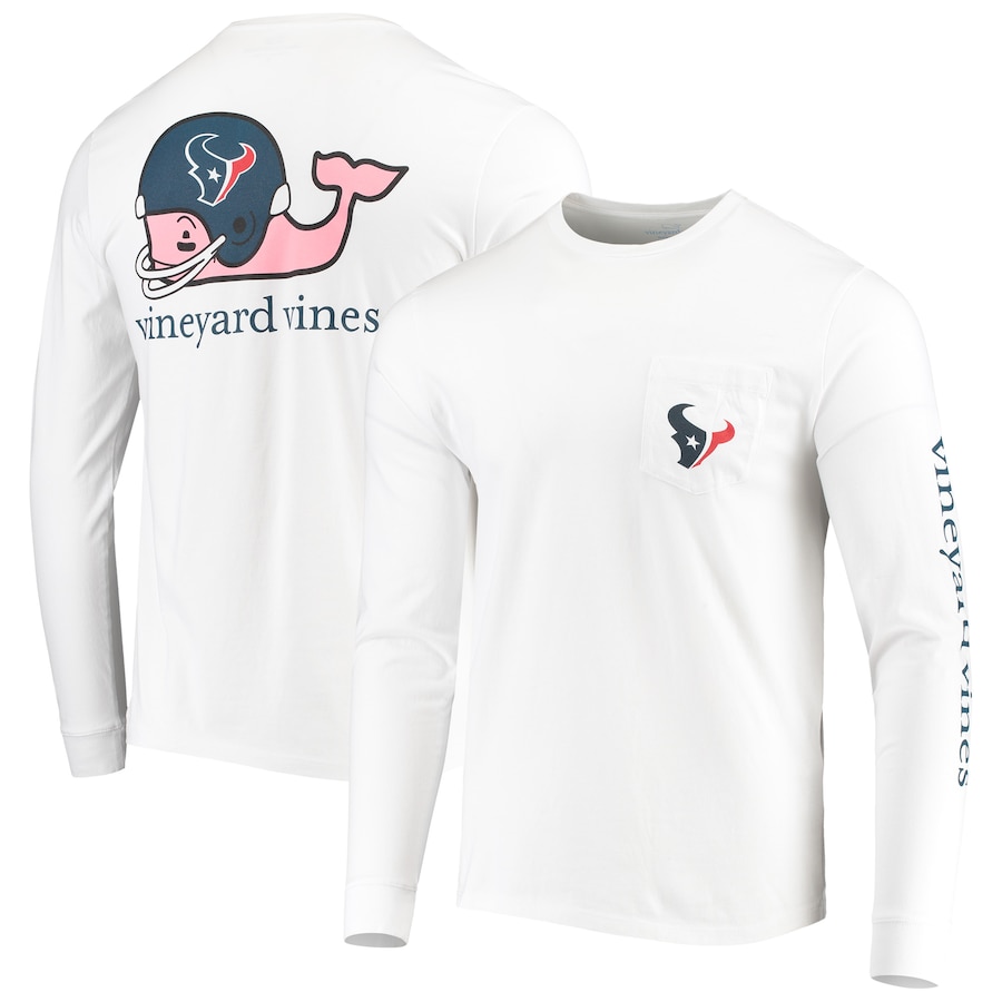 Houston Texans Vineyard Vines White Whale Helmet Long Sleeve T-Shirt - Man