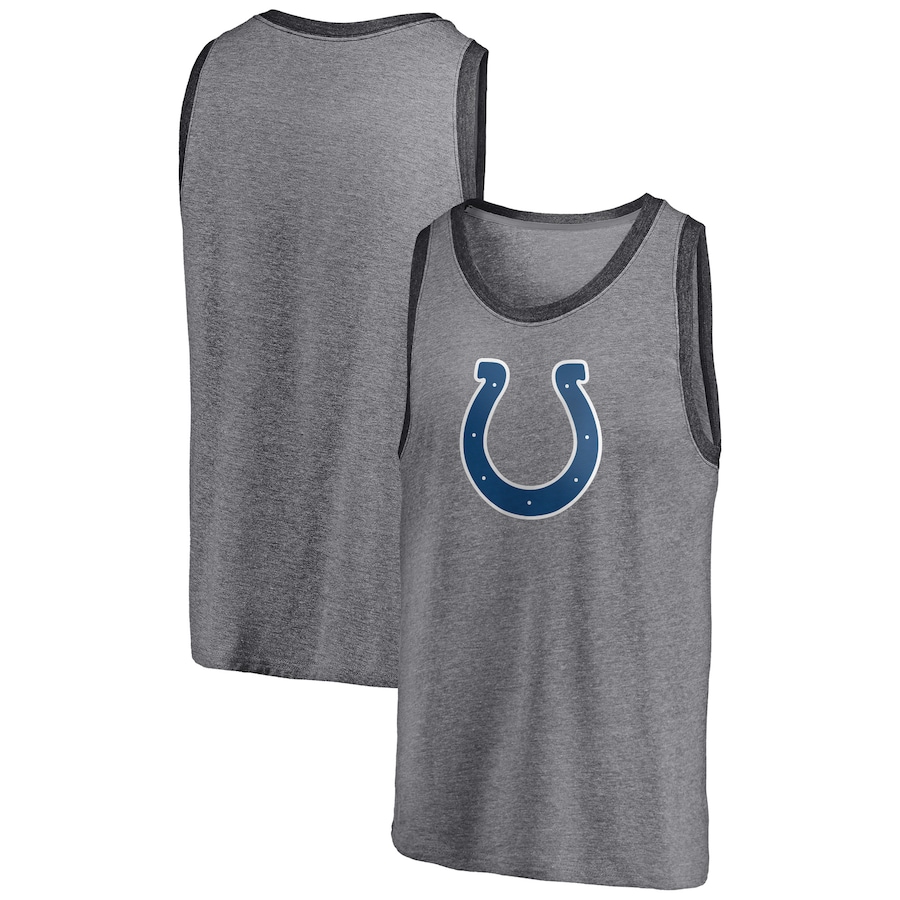 Indianapolis Colts Heathered Gray/Heathered Charcoal Famous Tri-Blend Tank Top - Man Indianapolis Colts Heathered Gray/Heathered Charcoal Famous Tri-Blend Tank Top - Man
