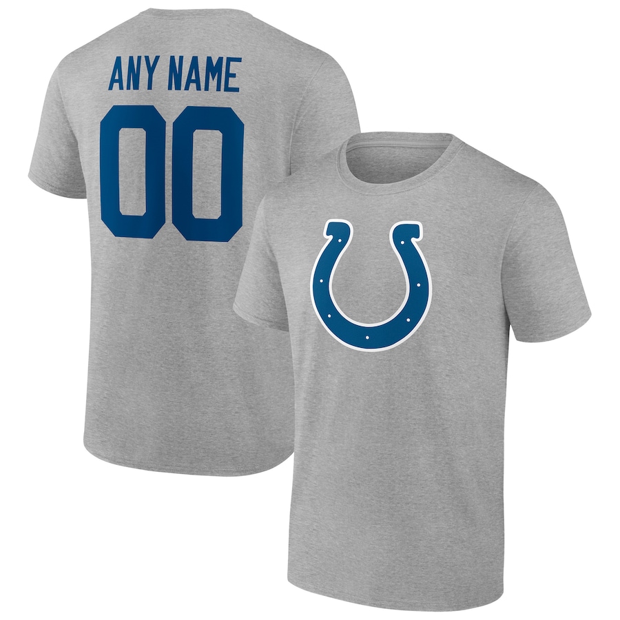 Indianapolis Colts Heathered Gray Team Authentic Custom T-Shirt - Man Indianapolis Colts Heathered Gray Team Authentic Custom T-Shirt - Man