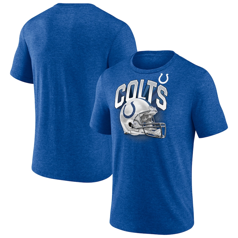 Indianapolis Colts Heathered Royal End Around Tri-Blend T-Shirt - Man Indianapolis Colts Heathered Royal End Around Tri-Blend T-Shirt - Man