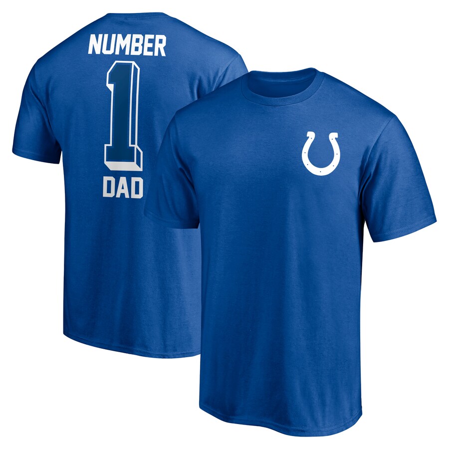 Indianapolis Colts Royal #1 Dad T-Shirt - Man