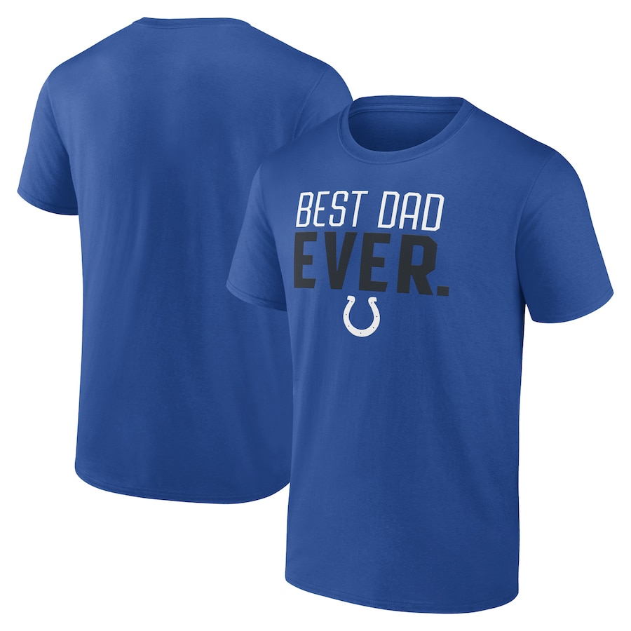 Indianapolis Colts Royal Best Dad Ever Team T-Shirt - Man Indianapolis Colts Royal Best Dad Ever Team T-Shirt - Man