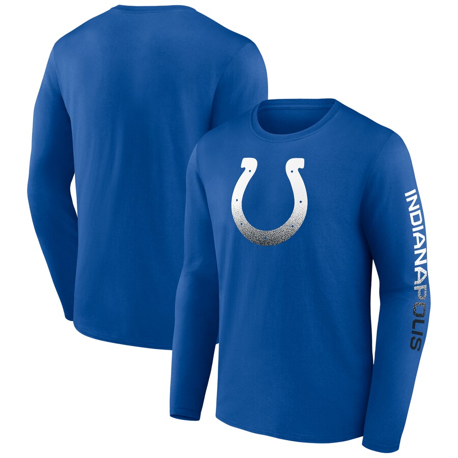 Indianapolis Colts Royal Clear Sign Long Sleeve T-Shirt - Man Indianapolis Colts Royal Clear Sign Long Sleeve T-Shirt - Man