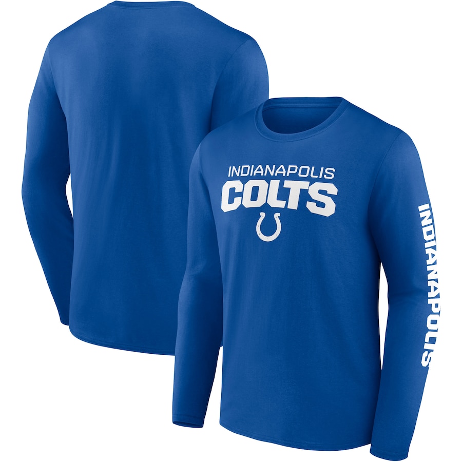 Indianapolis Colts Royal Go the Distance Long Sleeve T-Shirt - Man Indianapolis Colts Royal Go the Distance Long Sleeve T-Shirt - Man