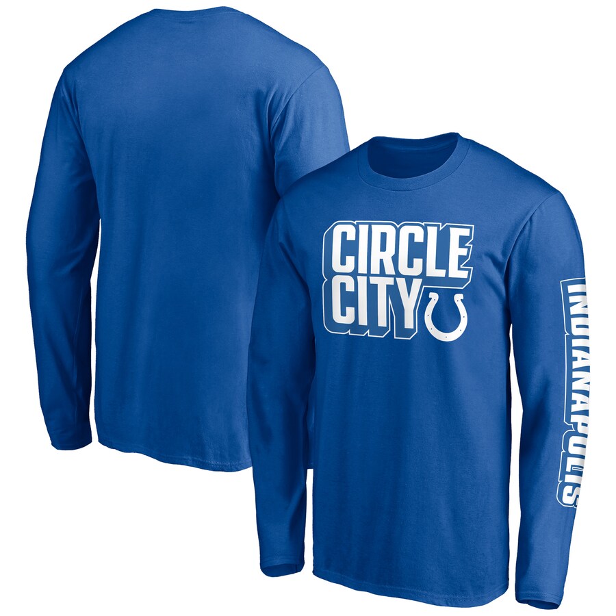 Indianapolis Colts Royal Hometown Collection Facemask Long Sleeve T-Shirt - Man Indianapolis Colts Royal Hometown Collection Facemask Long Sleeve T-Shirt - Man