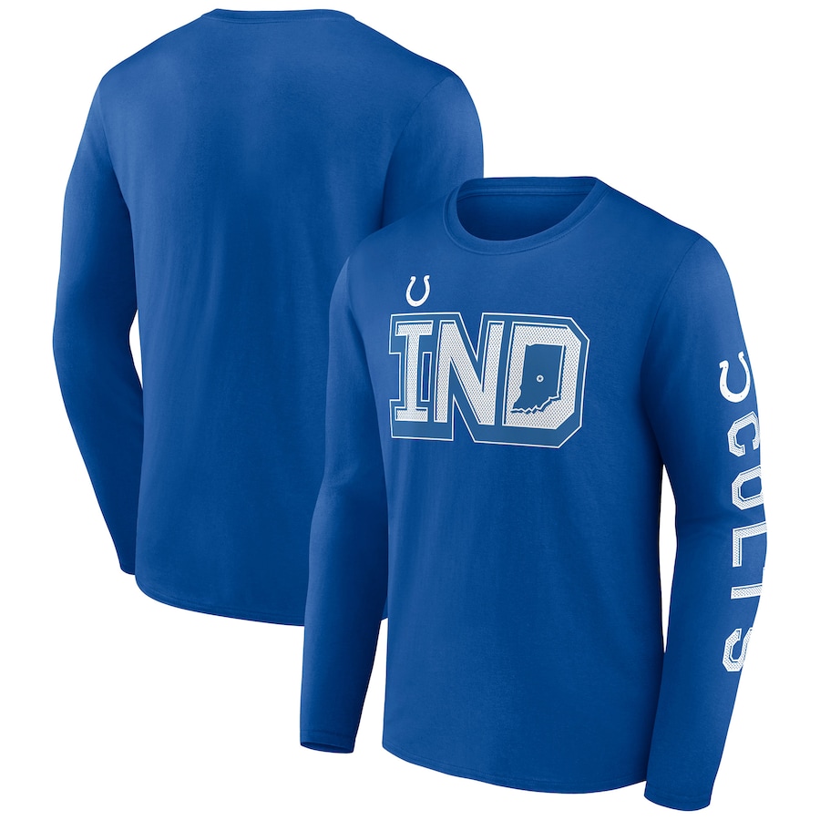 Indianapolis Colts Royal Hometown Collection Sweep Long Sleeve T-Shirt - Man Indianapolis Colts Royal Hometown Collection Sweep Long Sleeve T-Shirt - Man