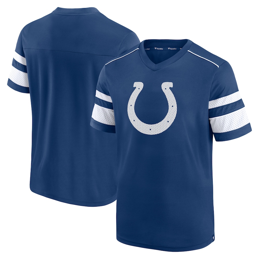 Indianapolis Colts Royal Textured Hashmark V-Neck T-Shirt - Man Indianapolis Colts Royal Textured Hashmark V-Neck T-Shirt - Man