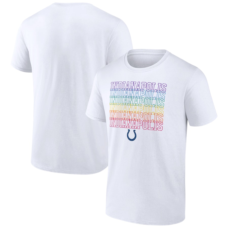 Indianapolis Colts White City Pride T-Shirt - Man Indianapolis Colts White City Pride T-Shirt - Man