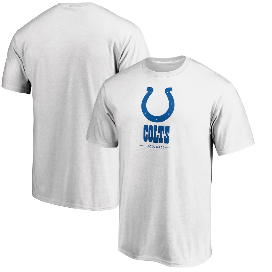 Indianapolis Colts White Team Lockup Logo T-Shirt - Man