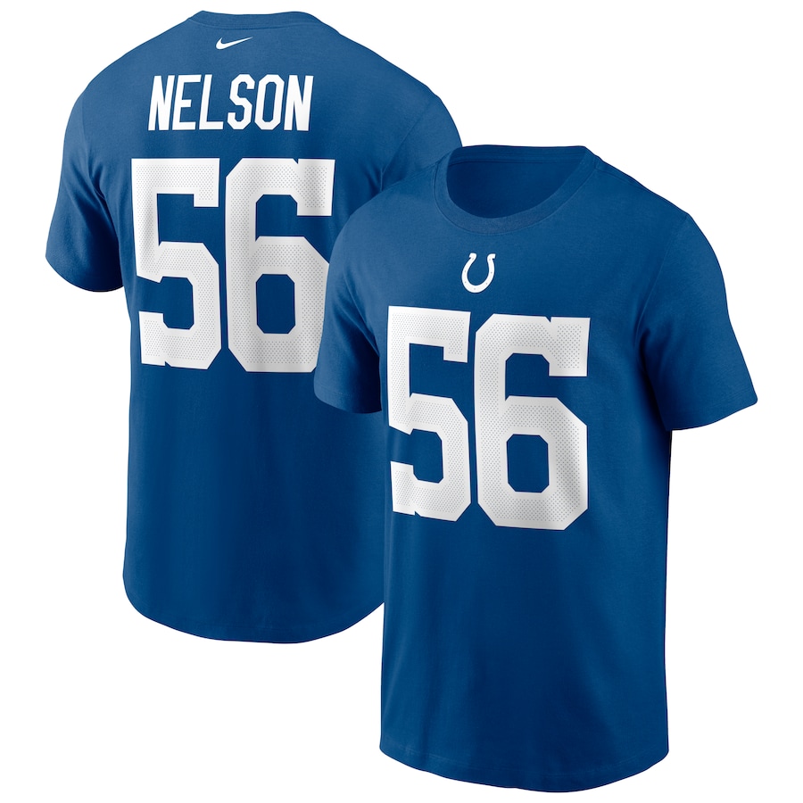 Indianapolis Colts Quenton Nelson Football Royal Name & Number T-Shirt - Man Indianapolis Colts Quenton Nelson Football Royal Name & Number T-Shirt - Man