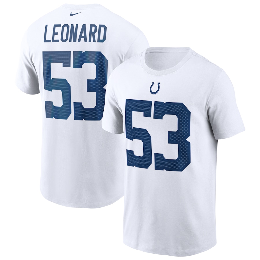 Indianapolis Colts Shaquille Leonard Football White Name & Number T-Shirt - Man