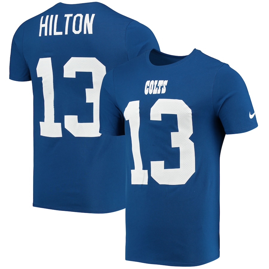 Indianapolis Colts T.Y. Hilton Football Royal Wordmark Performance T-Shirt - Man