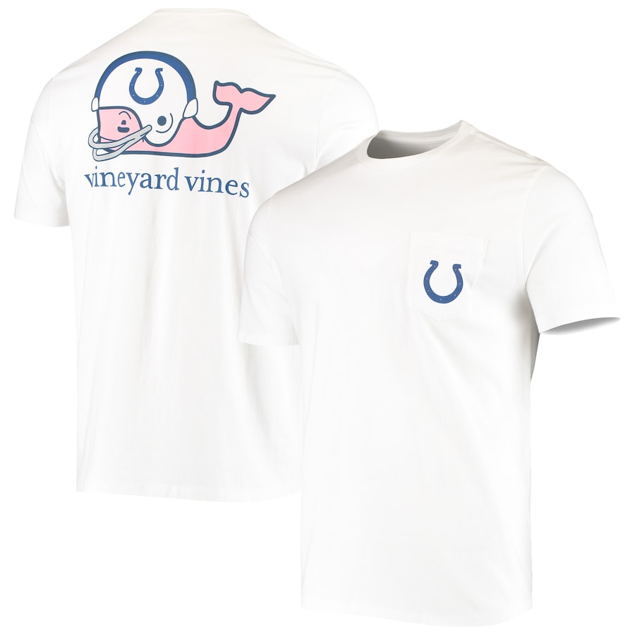 Indianapolis Colts Vineyard Vines White Team Whale Helmet T-Shirt - Man Indianapolis Colts Vineyard Vines White Team Whale Helmet T-Shirt - Man