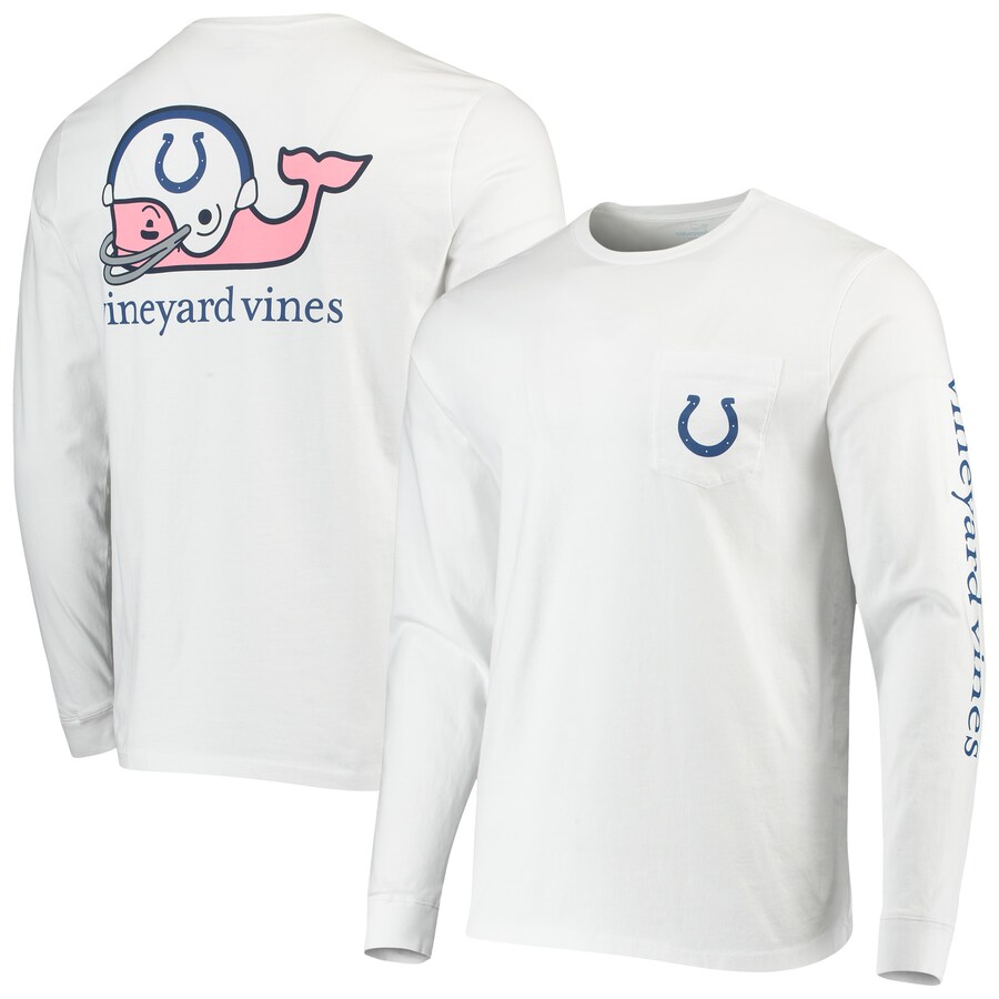 Indianapolis Colts Vineyard Vines White Whale Helmet Long Sleeve T-Shirt - Man